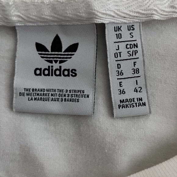 Adidas tank top, womens size s, white with 3 black strips on each side, - Picture 3 of 3